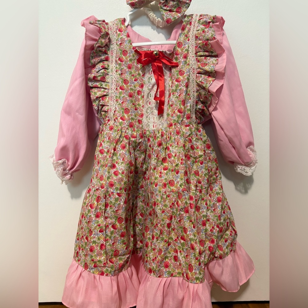 Strawberry Pink Kids Vintage Dress